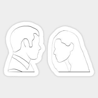 haylijah season 4 reunion hayley and elijah the originals white silhouette Sticker